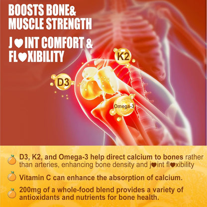 Gomitas de vitamina D3 K2 5000IU \/ 10,000 UI con omega-3 250 mg+K2...