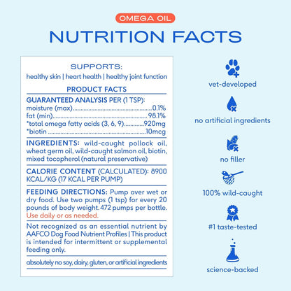 Native Pet Aceite de pescado Omega 3 para perros y gatos, promueve...