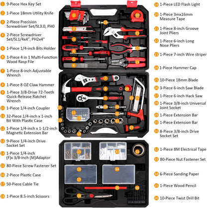 KingTool Kit de herramientas de reparación del hogar de 325 piezas,...