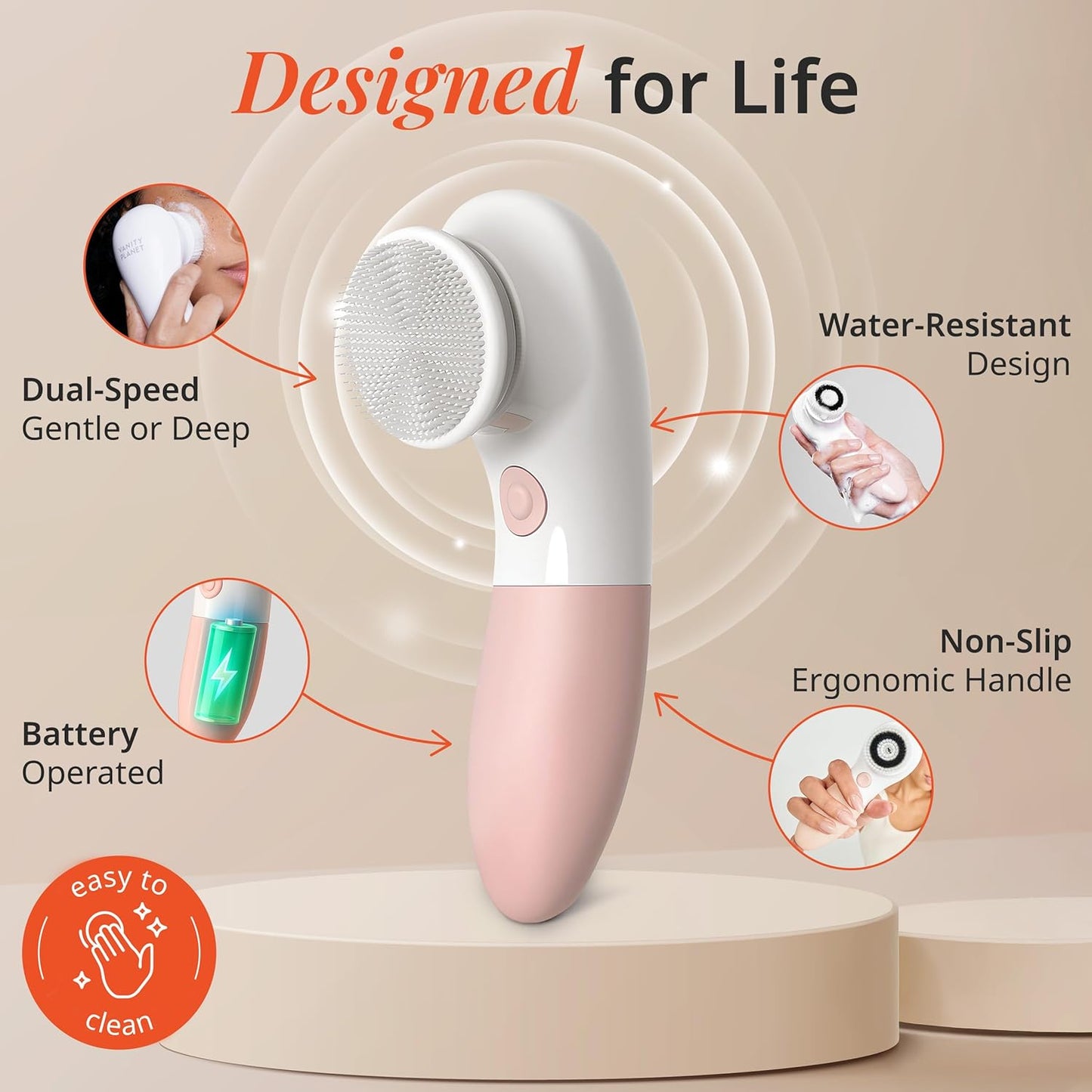 Vanity Planet Raedia Cepillo de limpieza facial \u2013 Cepillo eléc...