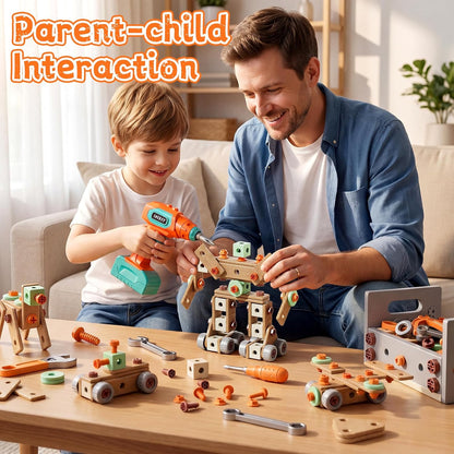 CUTE STONE Juego de 200 herramientas para niños con taladro de jugu...