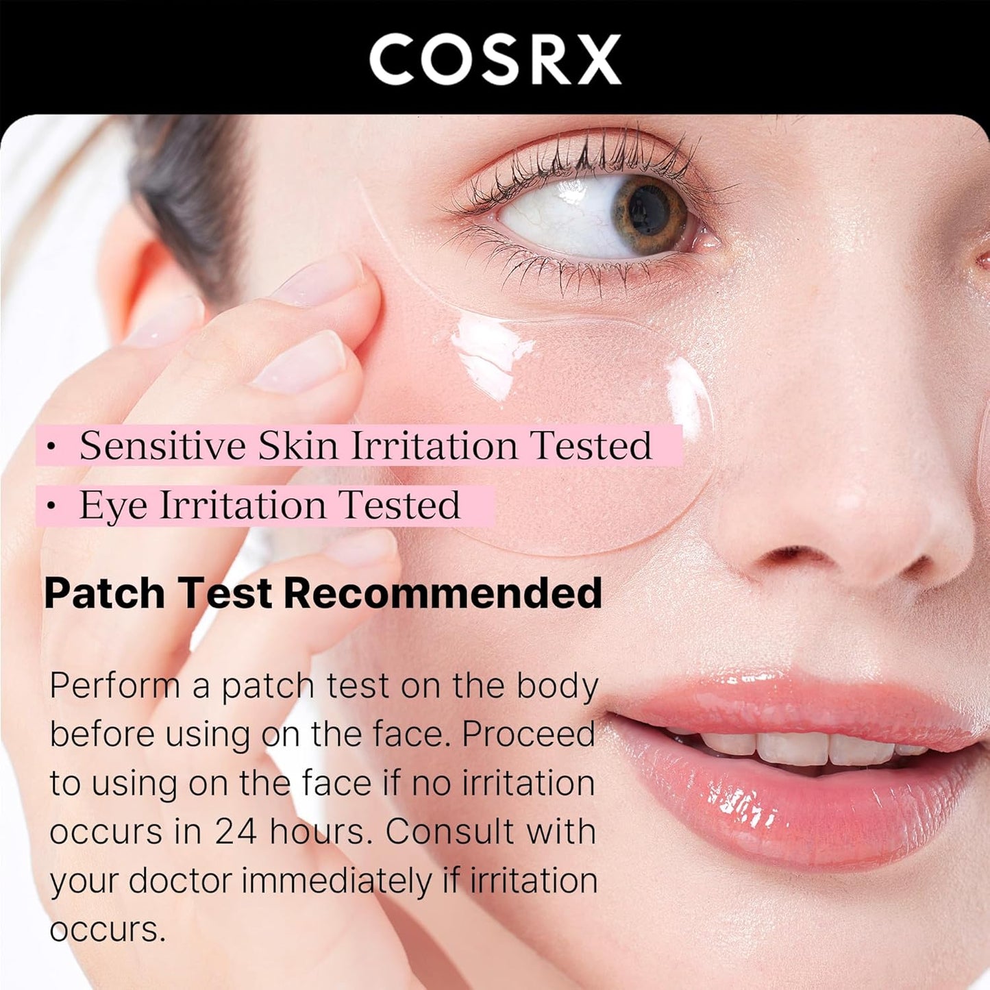COSRX Parche para ojos de hidrogel de colágeno con péptidos rosados...