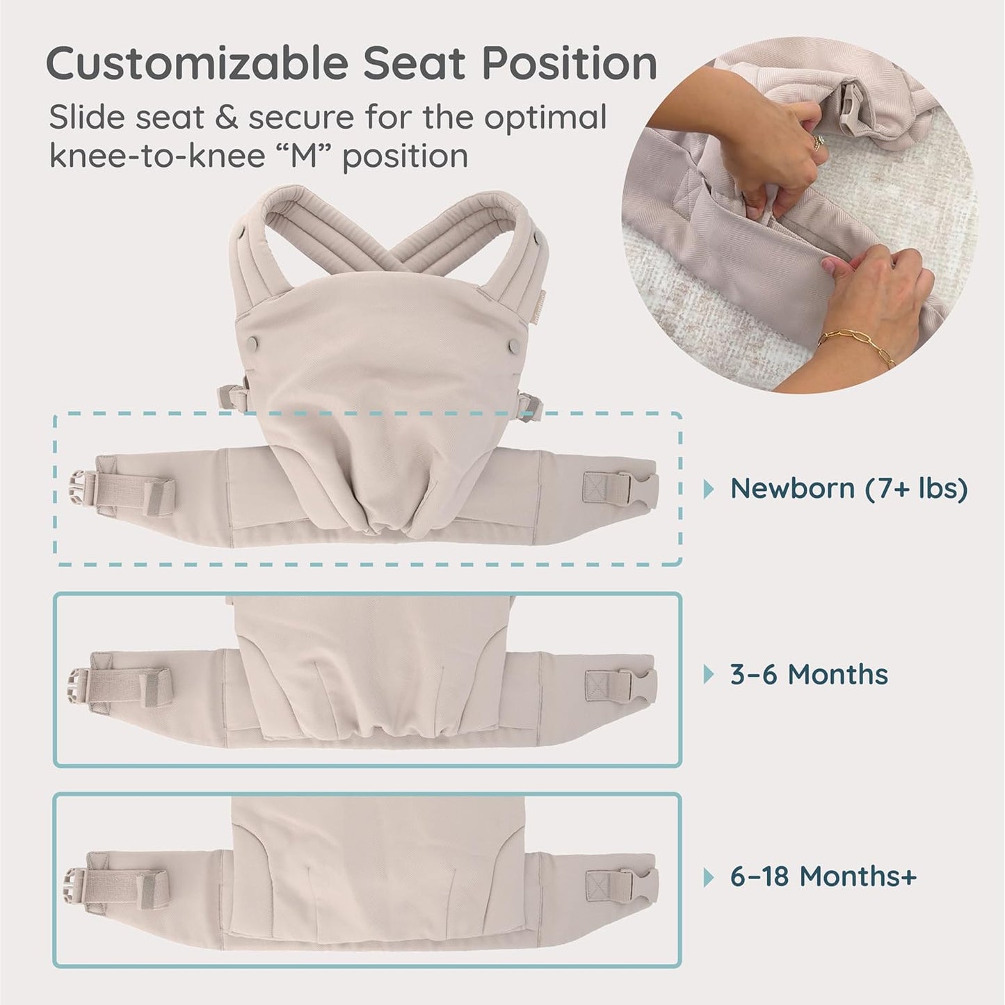 Infantino Honey Blossom - Portabebés ergonómico para bebés a niños...