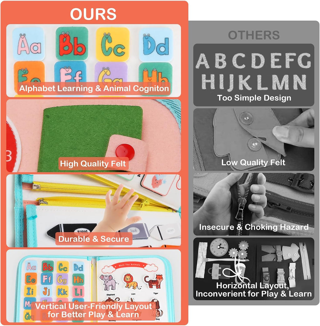 Teefrye Juguetes Montessori de tablero ocupado para niños pequeños...