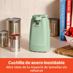 bella Abrelatas eléctrico y afilador de cuchillos, palanca de corte...