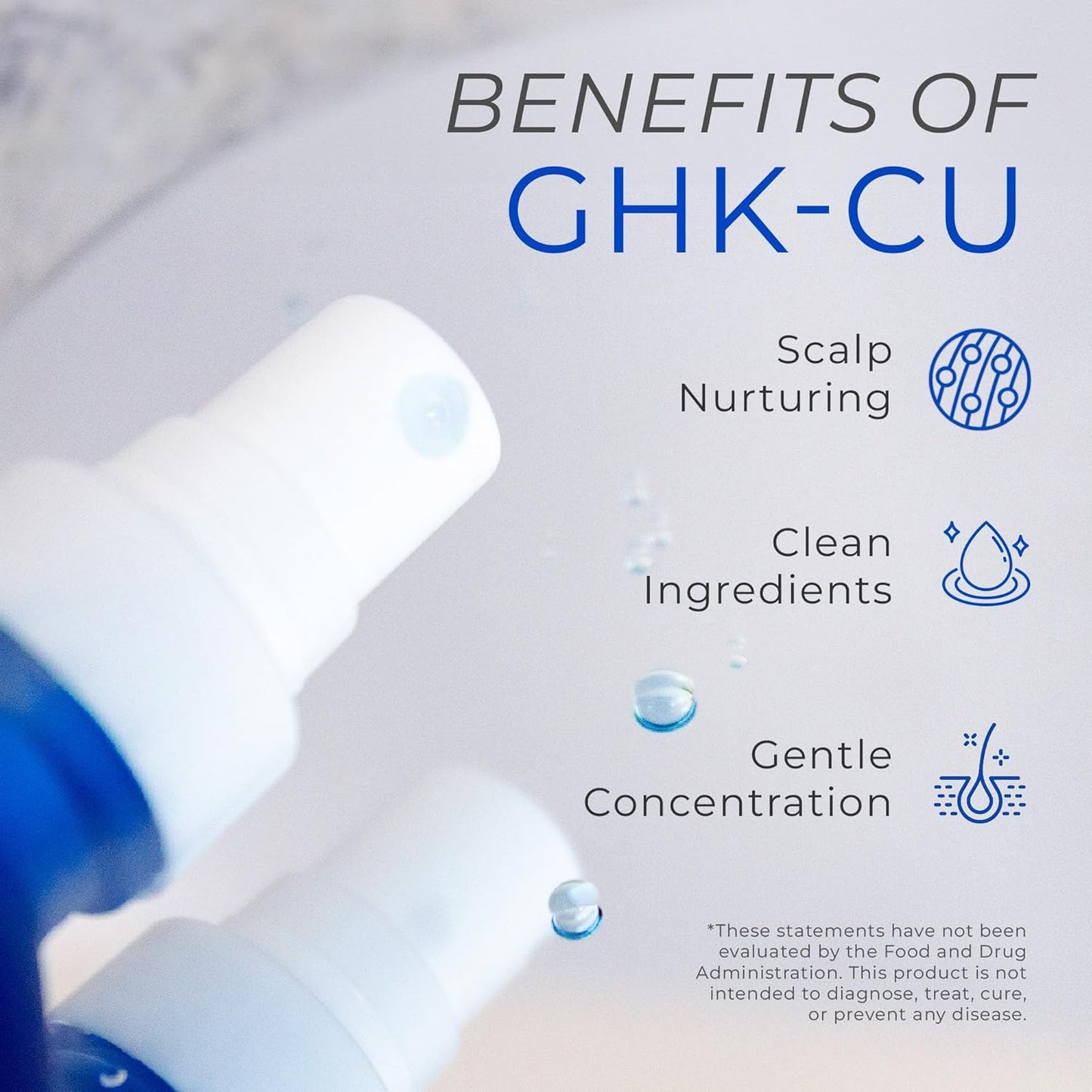 Neurogan GHK-Cu Suero de Péptidos de Cobre para Cabello y Cuero Cabelludo – 2400mg, 4% Péptidos de Cobre – Fórmula de Absorción Rápida a Base de Agua para Suavidad y Brillo del Cabello - Spray