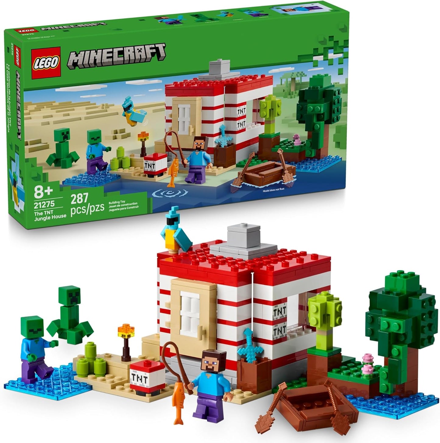 LEGO Minecraft La Casa de la Jungla TNT para Niños - Juguete Coleccionable de Minecraft - Juego de Construcción para Niños y Niñas de 8 años en Adelante - Idea de Regalo para Cumpleaños y Fanáticos de