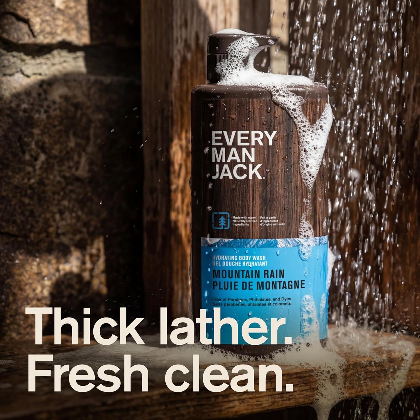 Every Man Jack Mountain Rain Gel de baño para hombre para todo tipo...