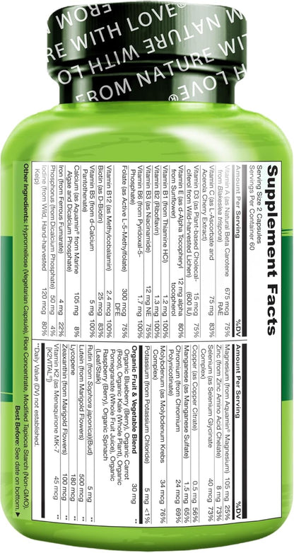 NATURELO Multivitaminas para Adolescentes Niñas\/Niños, 120 Cápsula...