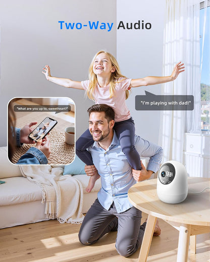 Cámara interior de 4 MP 5G\/2.4G WiFi 6 360° Pan Tilt 2.5K soporta...