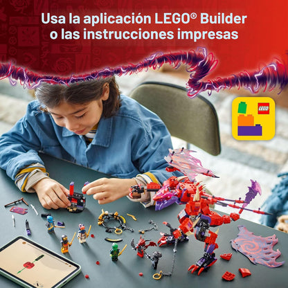 LEGO NINJAGO Thunderfang Dragón del Caos Juguete de construcción para niños a partir de 8 años – Juego de Dragón Rising con 6 minifiguras y figura de dragón articulable – Idea de regalo de cumpleaños