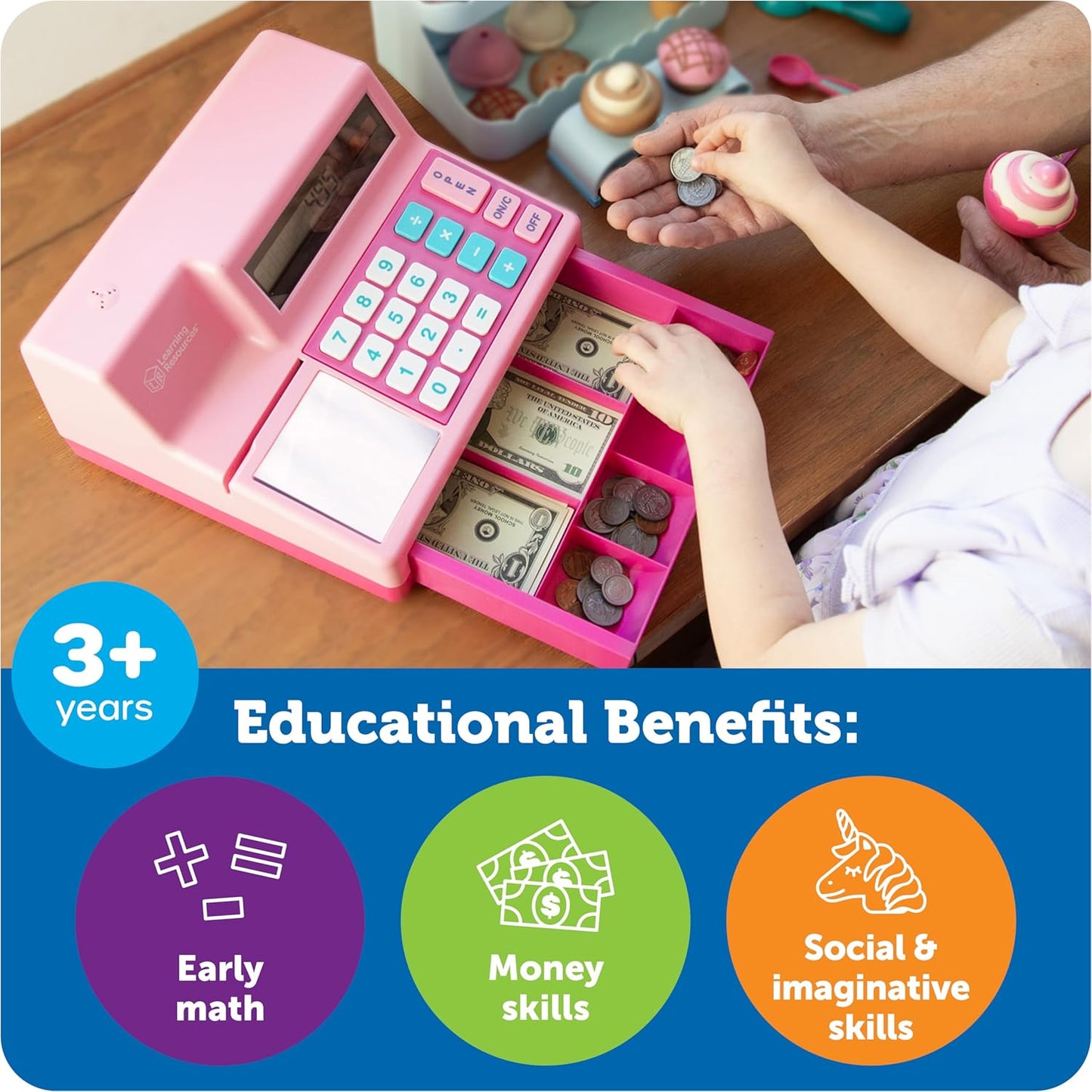 Learning Resources Estuche de juego surtido, caja registradora para...
