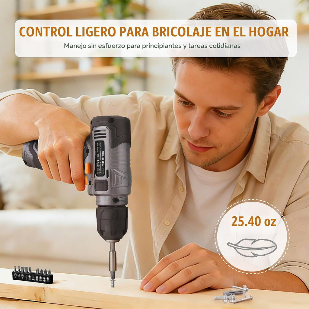 Hi-Spec - Juego de taladro inalámbrico de 8 V y kit de herramientas...