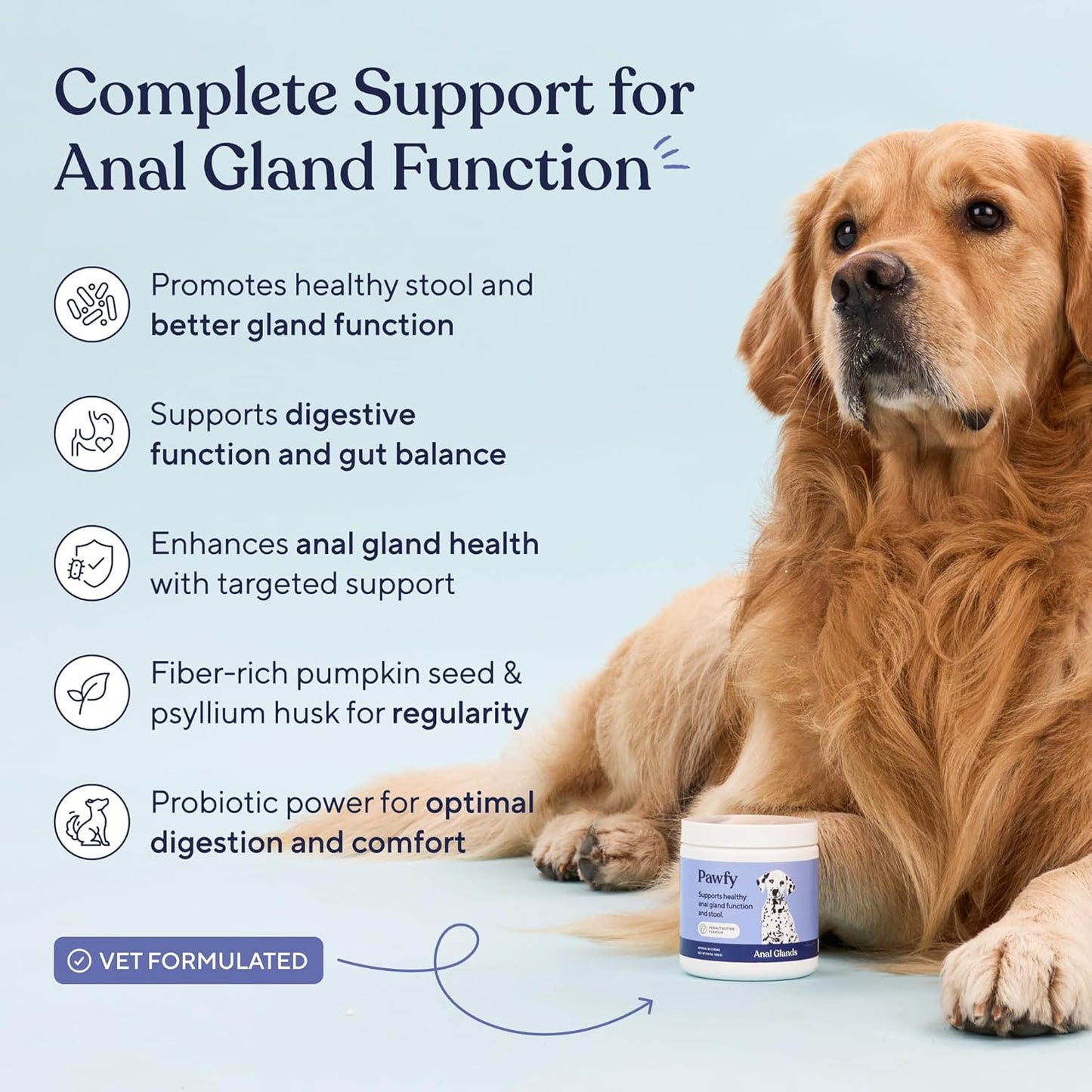 Pawfy Masticables de glándula anal para perros con mantequilla de m...