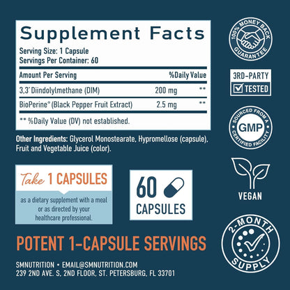 Suplemento DIM 200 mg para el equilibrio hormonal | Microesferas de...