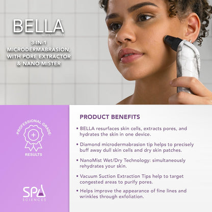 Spa Sciences - Extractor de poros Bella Microdermabrasion y Nano Mi...