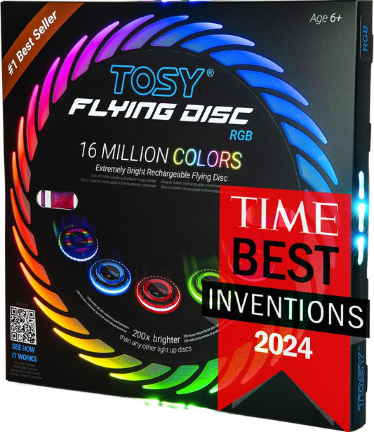 TOSY Flying Disc - 108 RGB Multicolor or 36 Monocolor LEDs, Super B...