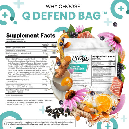 Suplemento de apoyo inmunológico Q Defend, quercetina, zinc, vitami...
