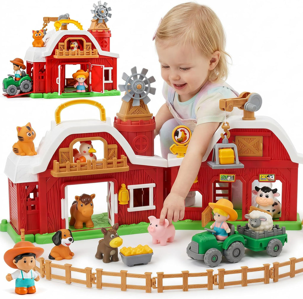 Juego de 30 piezas de animales de granja mejorados, regalos para niños pequeños de Navidad