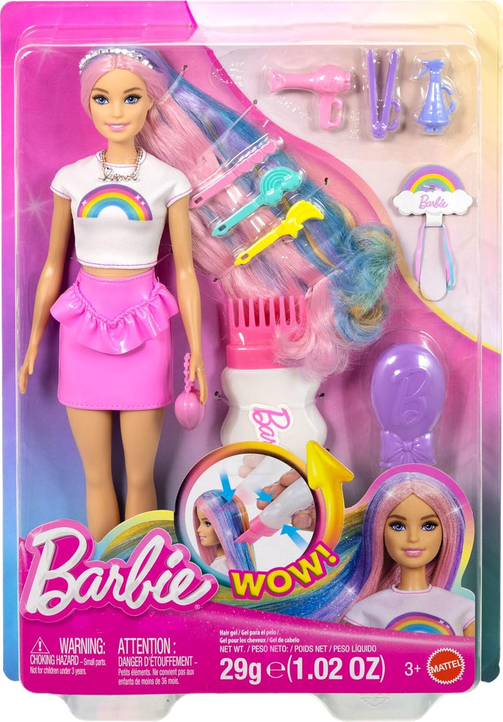 Muñeca Barbie Rainbow Sparkle Hair y accesorios | Muñeca de moda co...