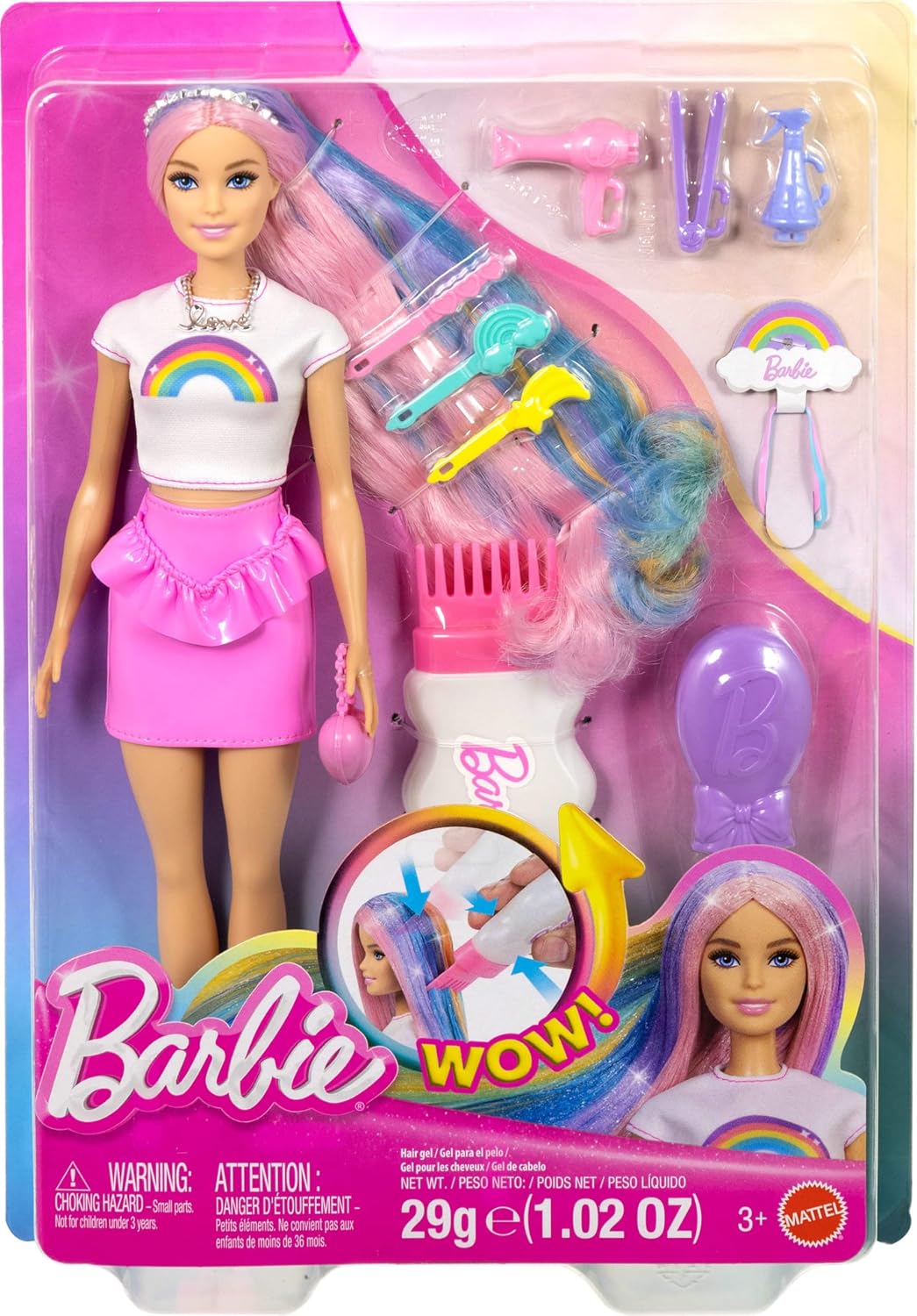 Muñeca Barbie Rainbow Sparkle Hair y accesorios | Muñeca de moda co...