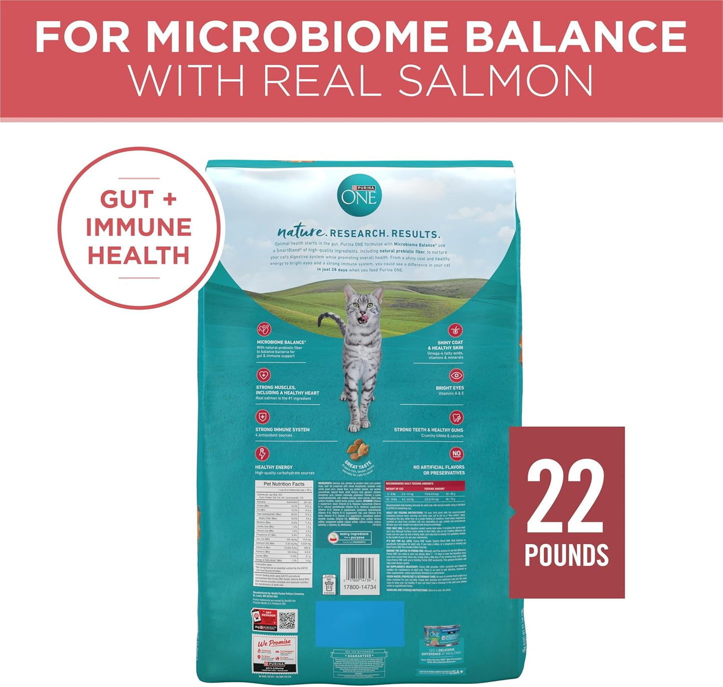 Purina ONE Alimento seco natural para gatos, mezcla Tender Selects...