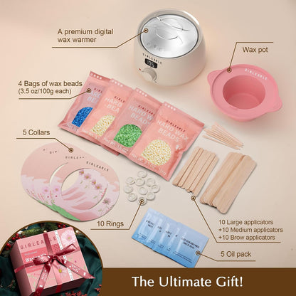 GIRLEARLE Kit de cera digital premium para mujeres y hombres, calen...