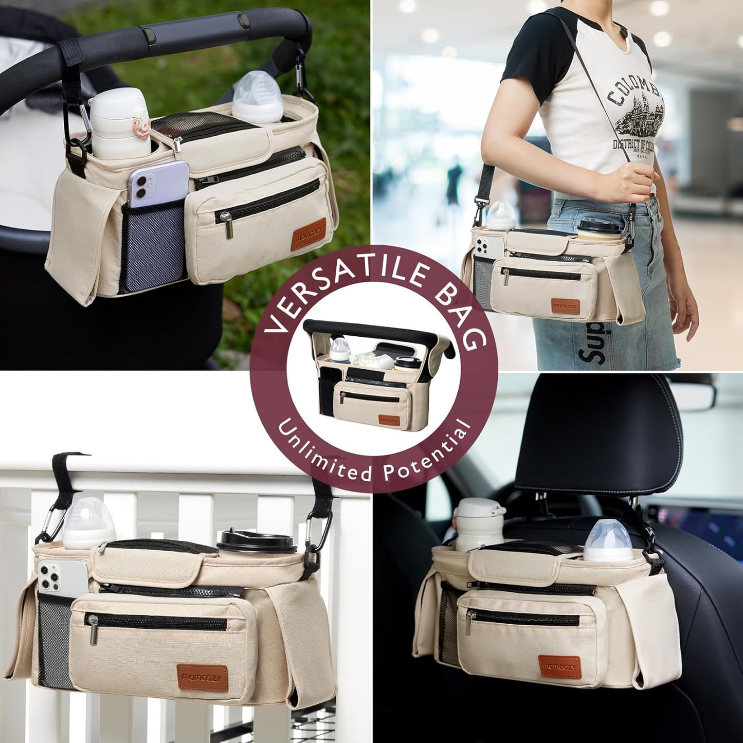 Momcozy - Organizador universal para cochecito con portavasos aisla...