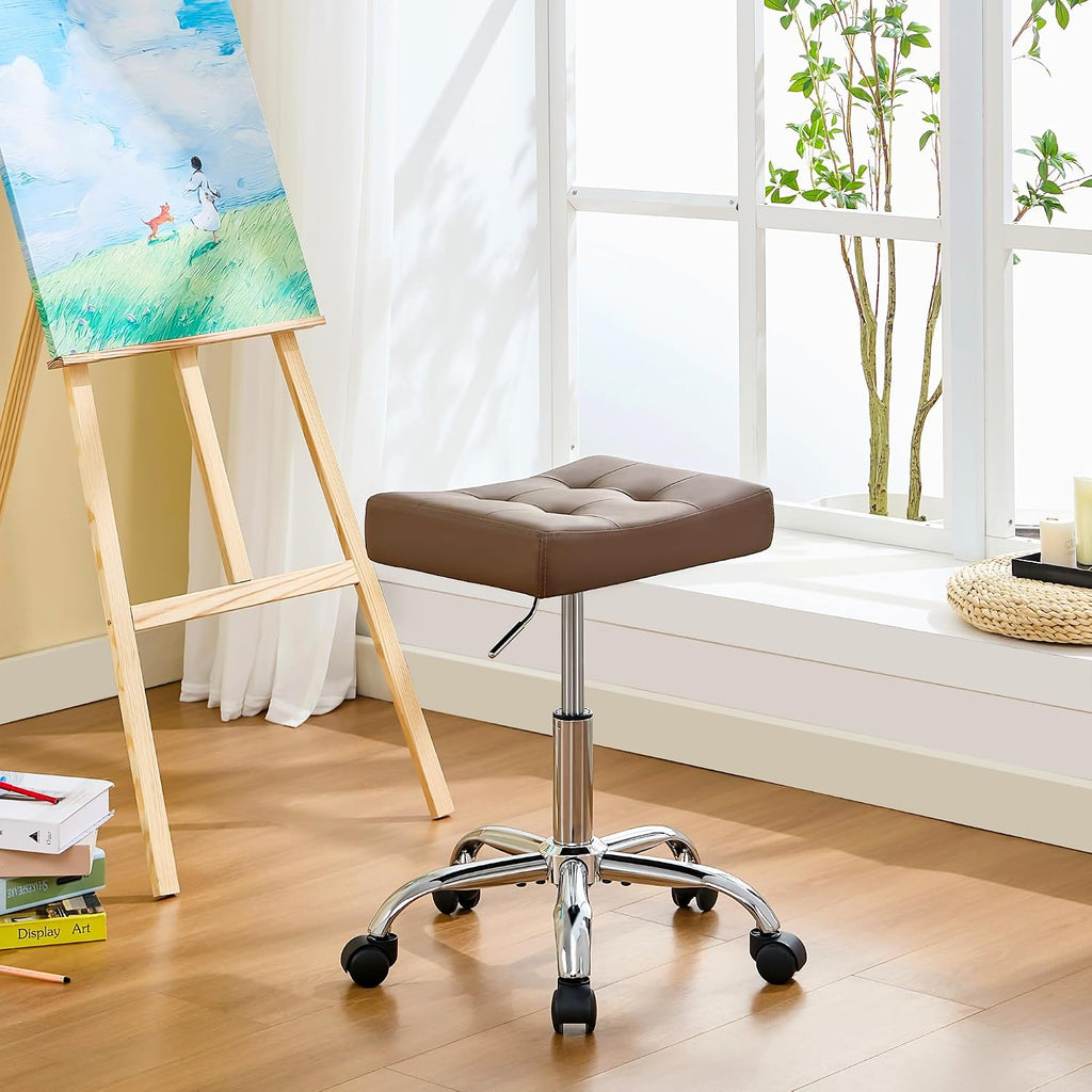 Taburete para estilista con ruedas, taburete ergonómico con asiento...