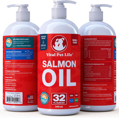 Aceite de salmón para perros y gatos \u2013 Piel y pelaje saludable...