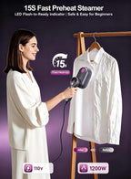 ADPTOYU Vaporizador de ropa portátil 2 en 1, plancha de vapor de vi...