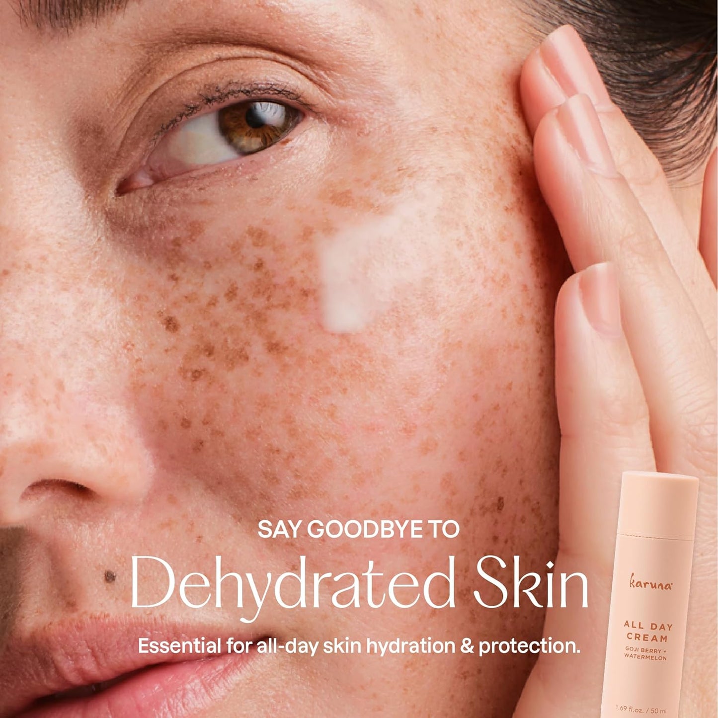 Karuna - Crema hidratante todo el día, crema facial antiarrugas fuera de set Sequedad y líneas finas - Hidratante facial hidratante, extracto de sandía antioxidante, ácido hialurónico, bayas de Goji y