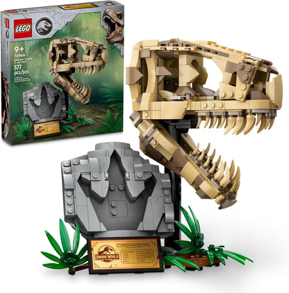LEGO Jurassic World Fósiles de Dinosaurios: Cráneo de T Rex - Juguete de Construcción de Dinosaurio para Niños y Niñas, Edades 9+ Años - Regalo para Navidad - Exhibición para Dormitorio - 76964