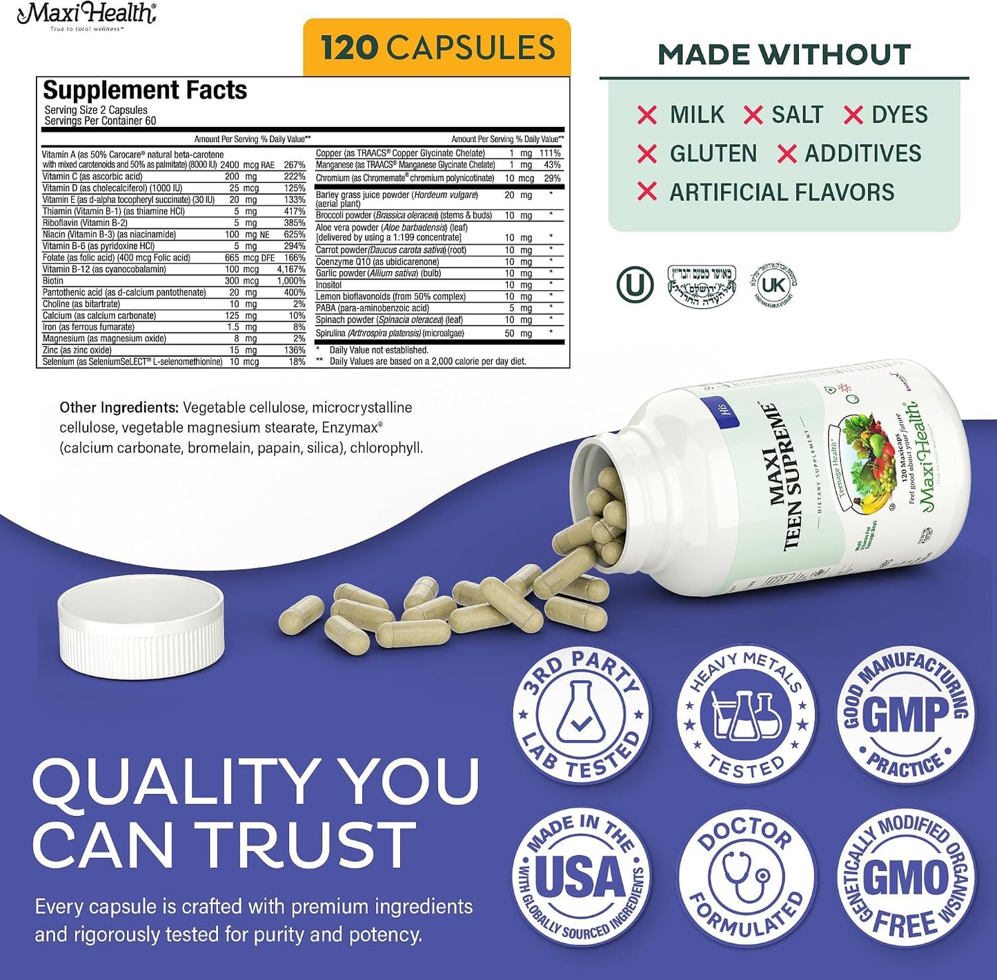 Maxi Health Multivitamínico para Él \u2013 Vitaminas para Chicos de...