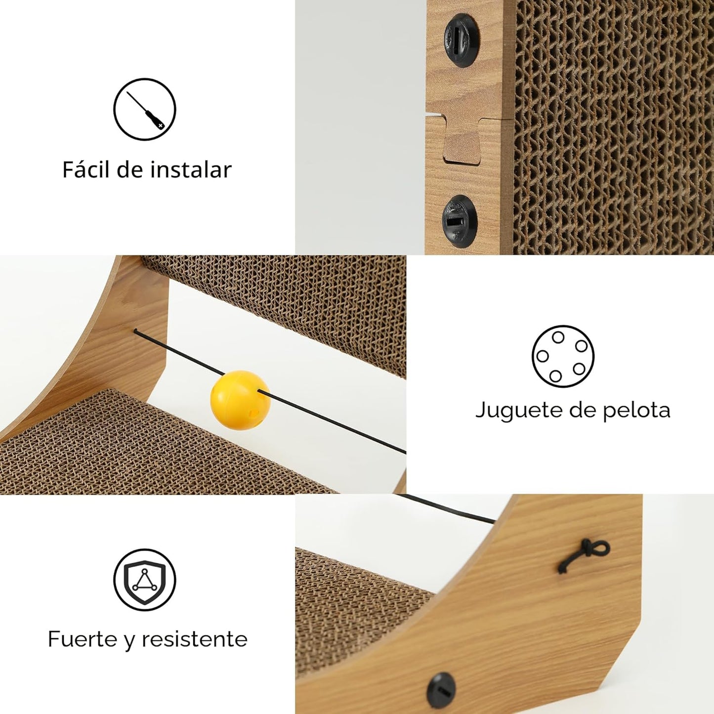 FUKUMARU Rascador para Gatos, Almohadilla de Rascar para Gatos en F...
