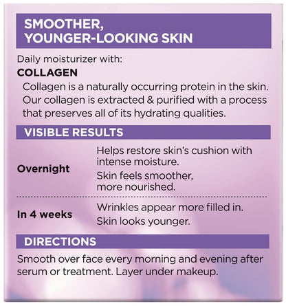 L'Oreal Paris Hidratante facial diario de colágeno, crema facia...
