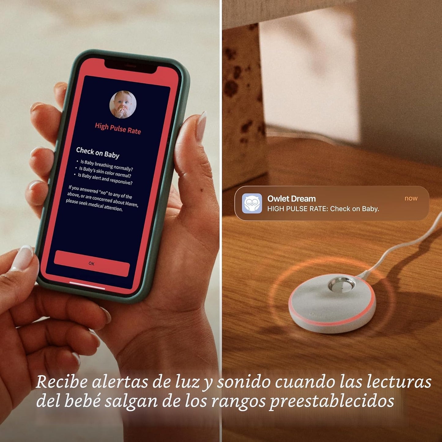 Owlet Dream Sock - Monitor inteligente para bebés, monitor de SpO2...
