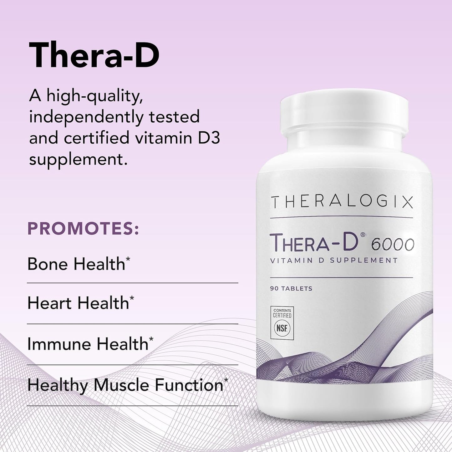 Theralogix Thera-D 6000 Suplemento de vitamina D - 6,000 UI (150 mc...