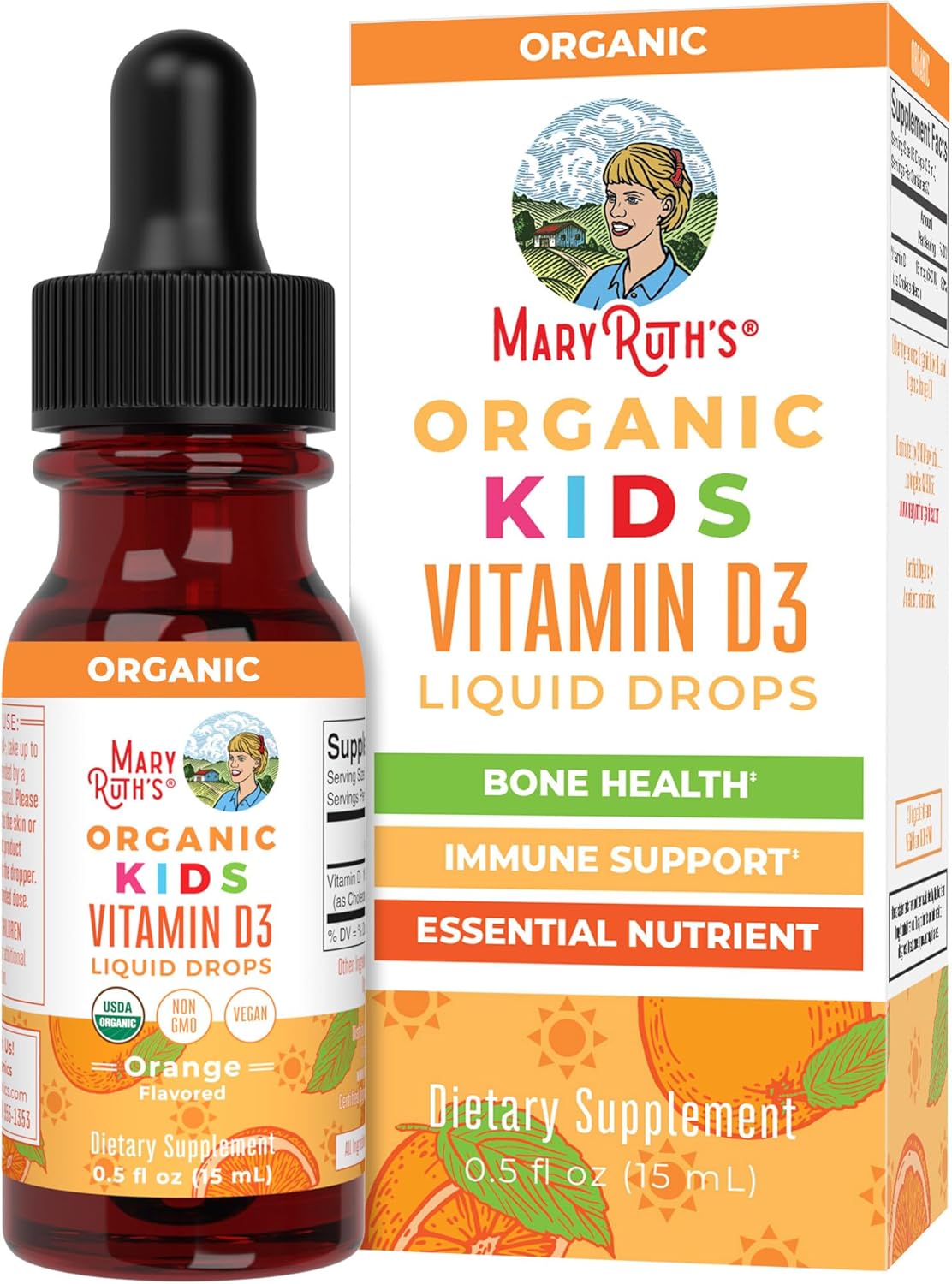 MaryRuth Organics USDA Orgánico Gotas Líquidas de Vitamina D3 para...