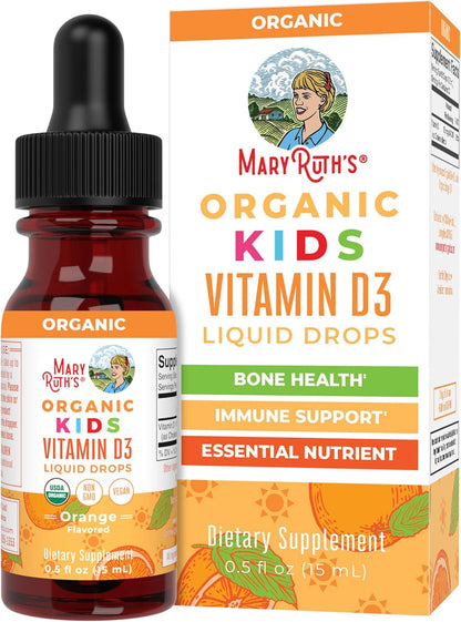 MaryRuth Organics USDA Orgánico Gotas Líquidas de Vitamina D3 para...