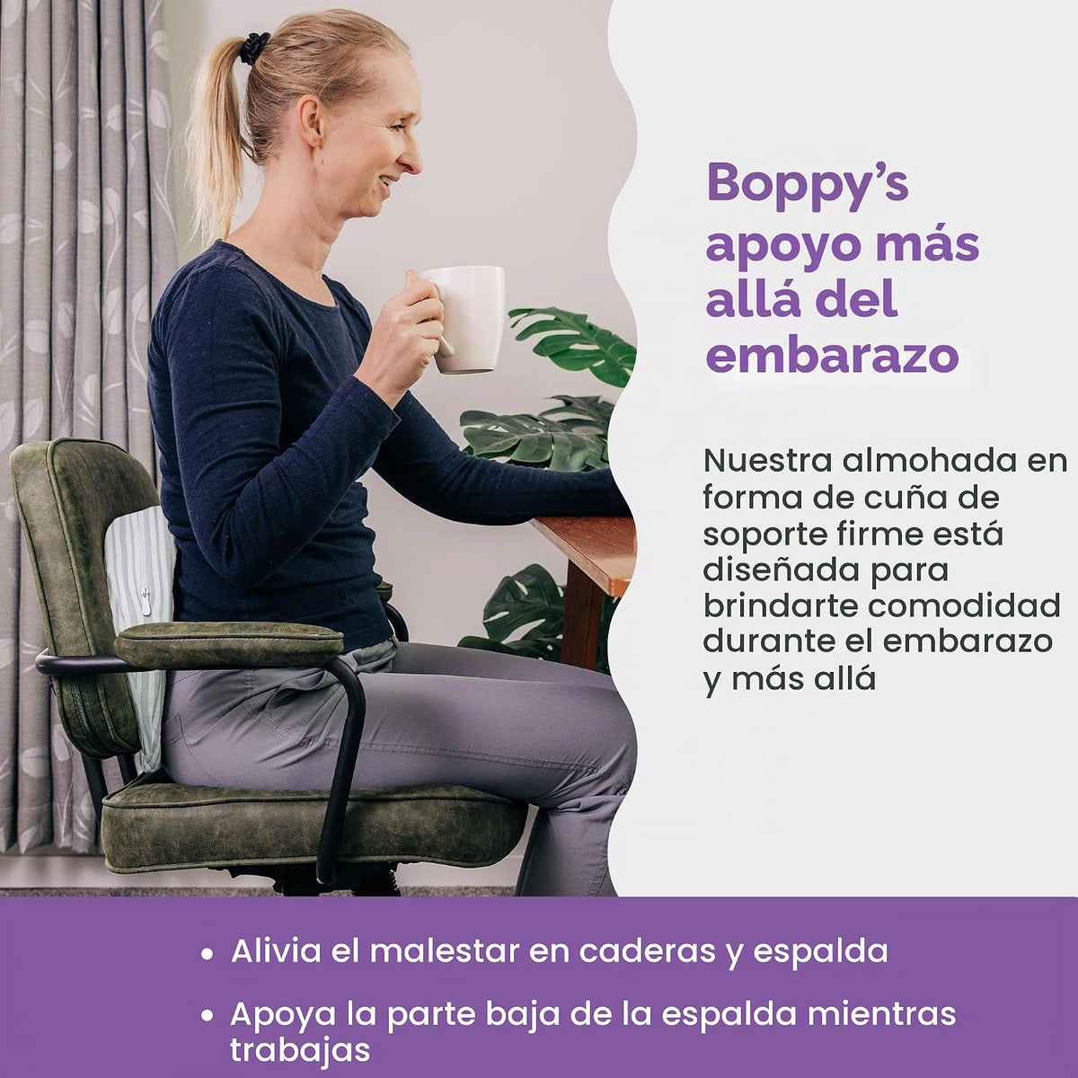 Boppy Almohada de embarazo de cuña, soporte de maternidad compacto...