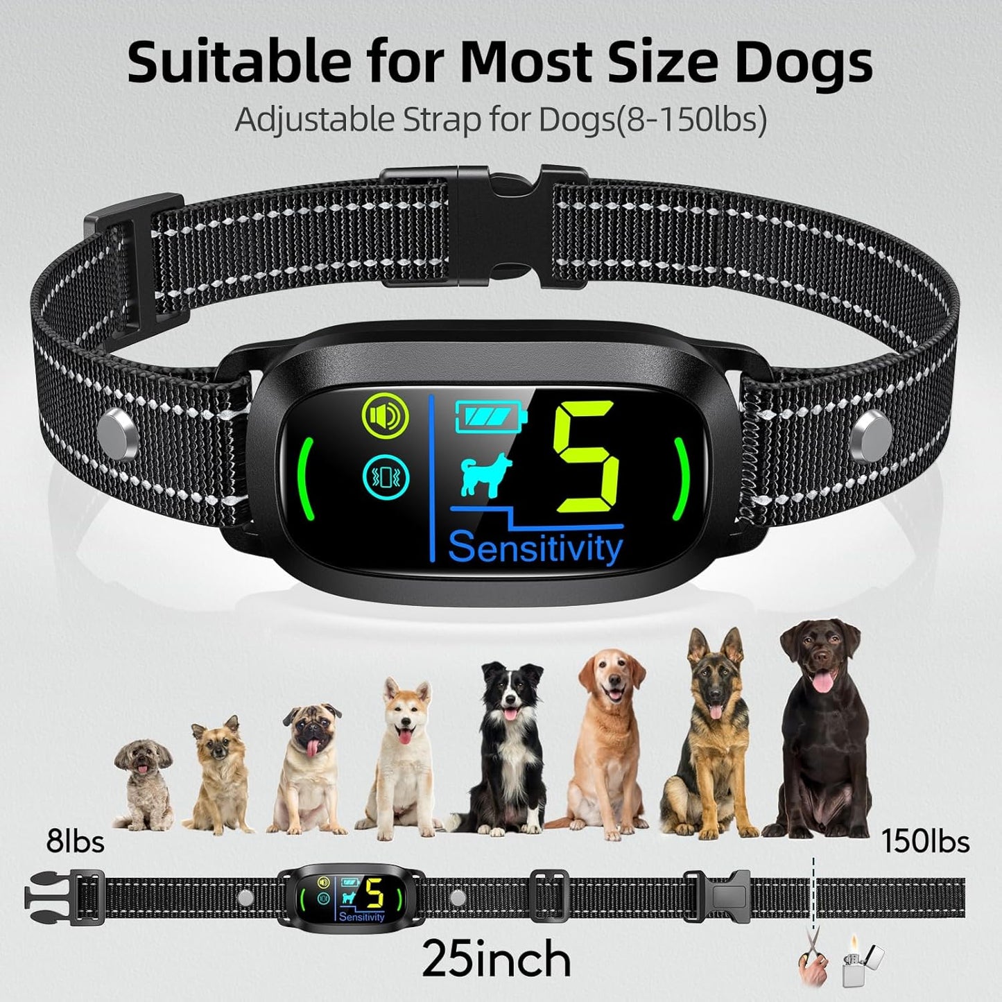 FAFAFROG Collar Antiladridos para Perros de Tamaño Grande, Mediano...