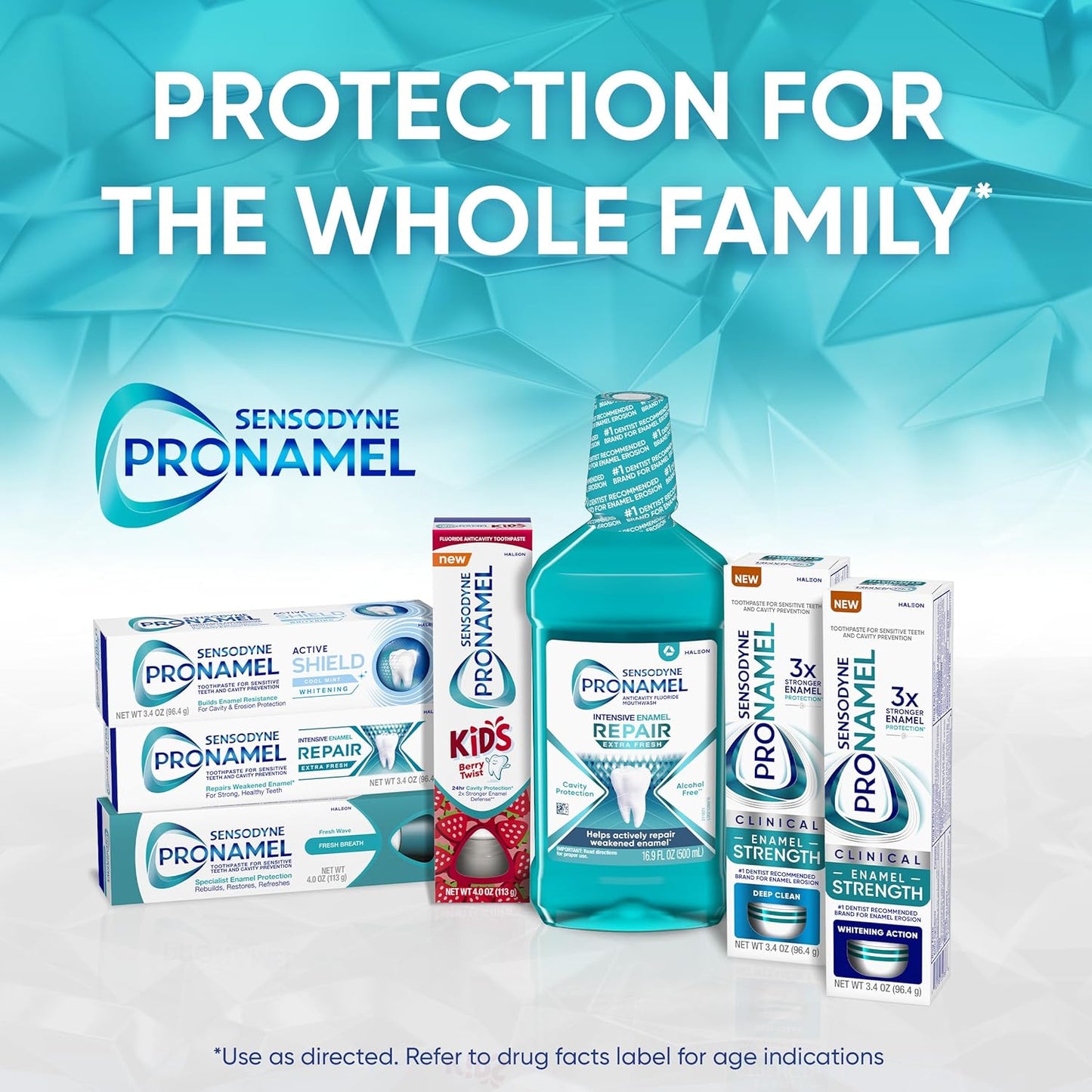 Sensodyne Pronamel Fresh Breath Pasta de dientes de esmalte para dientes sensibles y protección contra caries, Fresh Wave - 4 oz (paquete de 4)