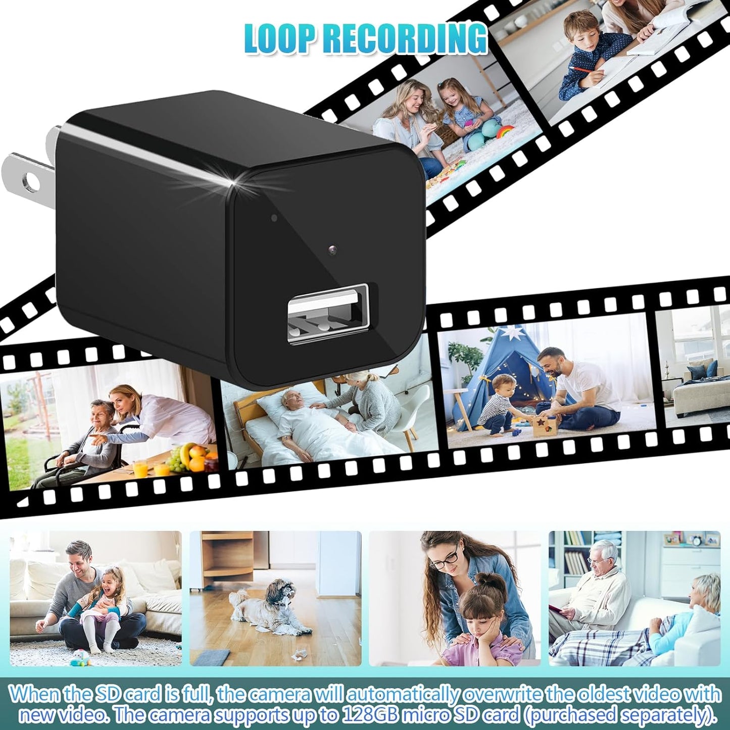 Tauboly Cámara de seguridad interior 1080P HD con detección de movi...