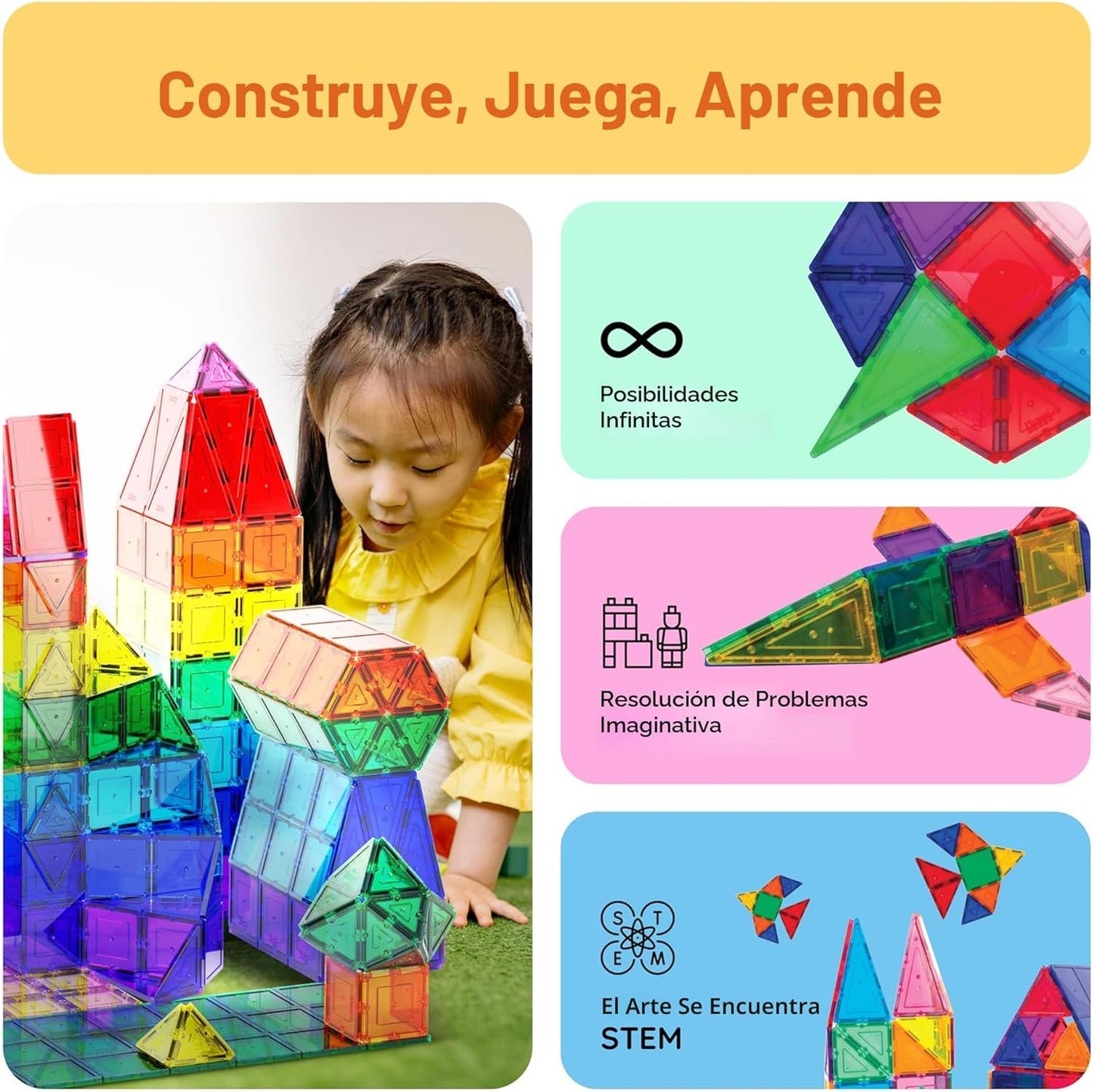 PicassoTiles - juego de 60 piezas de bloques de construcción magnét...