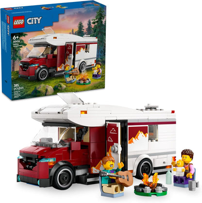 LEGO City - Furgoneta de Vacaciones de Aventura Festiva 60454 - Juego de juguetes de construcción para niños, niños y niñas a partir de 6 años - Incluye 3 minifiguras y accesorios - Idea de regalo