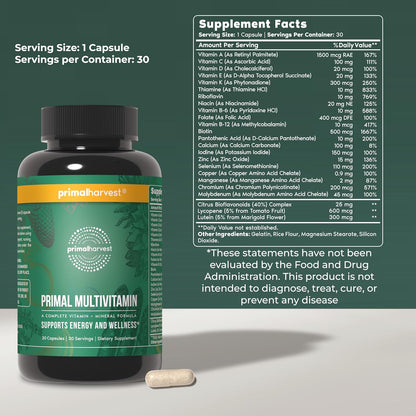 Primal Harvest Primal Multivitamin - Suplemento diario multivitamín...