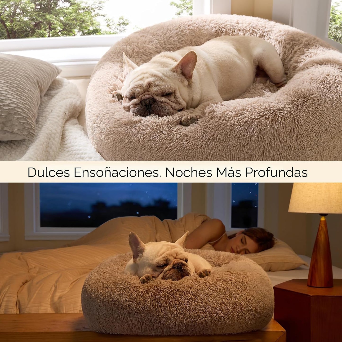Bedsure - Cama relajante para perro mediano, lavable, tipo dona, ca...