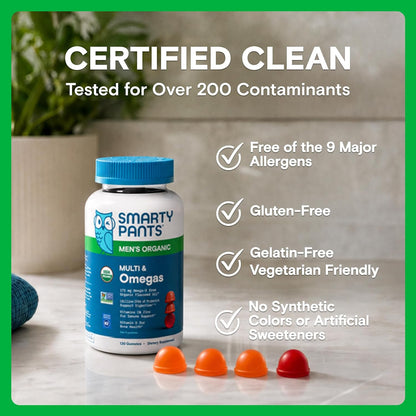 SmartyPants Multivitamínico para hombres, gomitas orgánicas: metilf...