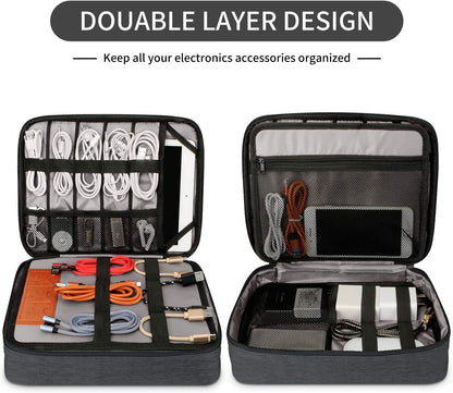 HOLIMET Bolsa organizadora de cables, bolsa de accesorios electróni...
